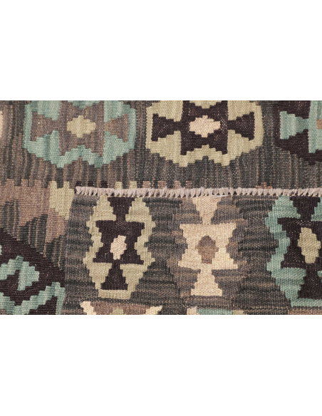 Tappeto Kilim Afghanistan 81x298 Grigio Antraci