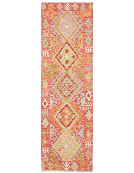 Rug Kilim Afghanistan 71x243 Terracotta Red Gre
