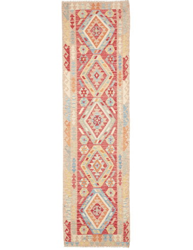 Tappeto Kilim Afghanistan 78x282 Rosso Blu