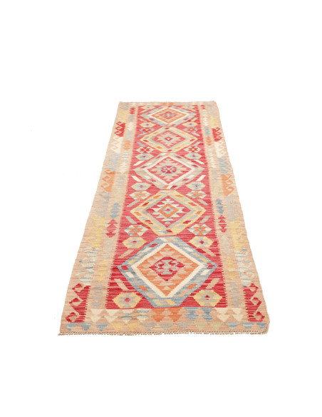 Tappeto Kilim Afghanistan 78x282 Rosso Blu