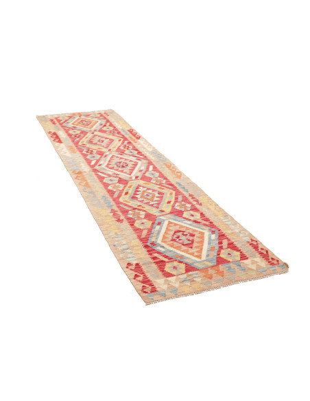 Tappeto Kilim Afghanistan 78x282 Rosso Blu