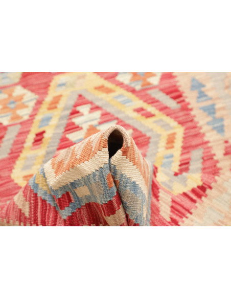 Tappeto Kilim Afghanistan 78x282 Rosso Blu
