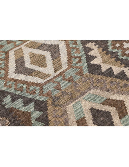 Rug Kilim Afghanistan 82x288 Charcoal Grey Beig