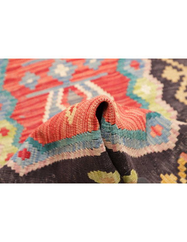 Rug Kilim Afghanistan 69x236 Charcoal Grey Cora
