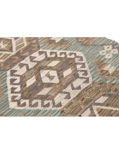 Rug Kilim Afghanistan 88x295 Teal Brown