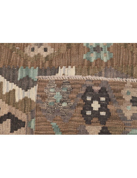 Rug Kilim Afghanistan 81x297 Earthy Brown Turqu