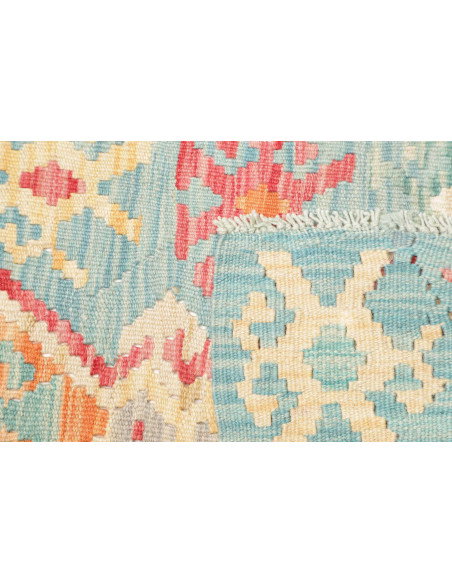 Tappeto Kilim Afghanistan 53x241 Azzurro Turche