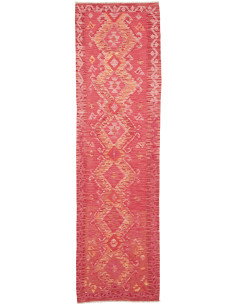 Tappeto Kilim Afghanistan 77x287 Rosso Corallo