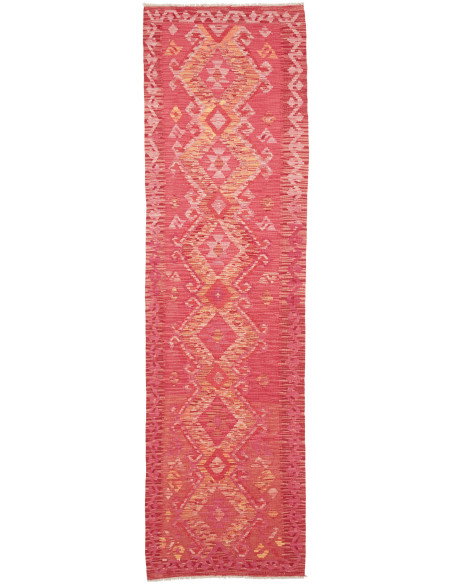 Rug Kilim Afghanistan 77x287 Coral Pink Orange