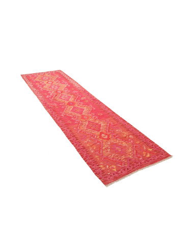 Tappeto Kilim Afghanistan 77x287 Rosso Corallo