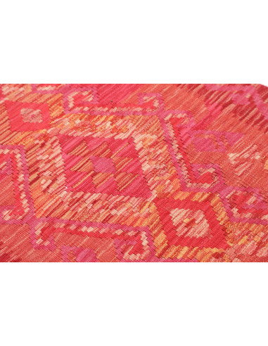 Rug Kilim Afghanistan 77x287 Coral Pink Orange