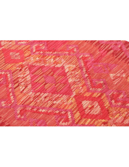 Rug Kilim Afghanistan 77x287 Coral Pink Orange