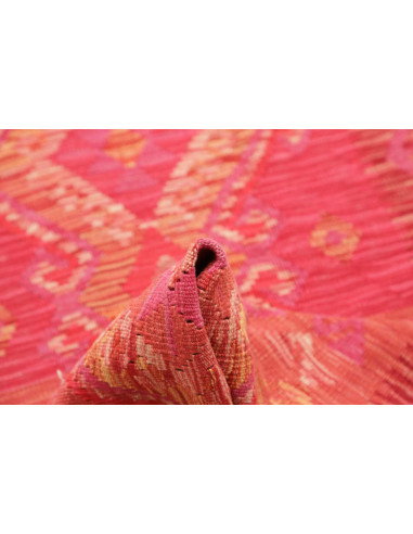 Tappeto Kilim Afghanistan 77x287 Rosso Corallo