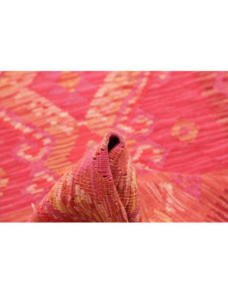 Tappeto Kilim Afghanistan 77x287 Rosso Corallo