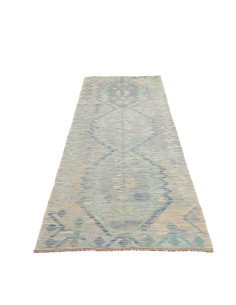 Tappeto Kilim Afghanistan 87x296 Blu Chiaro Acq 2