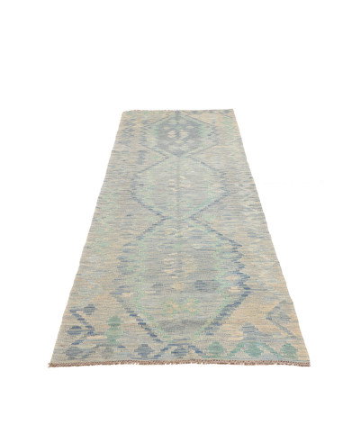Tappeto Kilim Afghanistan 87x296 Blu Chiaro Acq