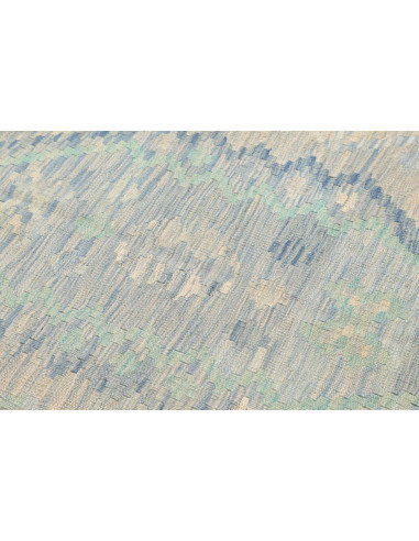Tappeto Kilim Afghanistan 87x296 Blu Chiaro Acq