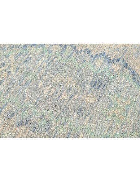 Tappeto Kilim Afghanistan 87x296 Blu Chiaro Acq