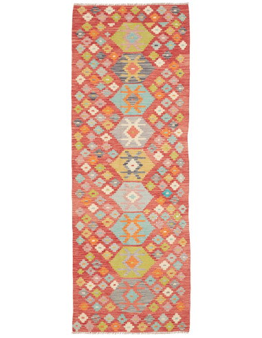 Tappeto Kilim Afghanistan 87x238 Rosso Terracot