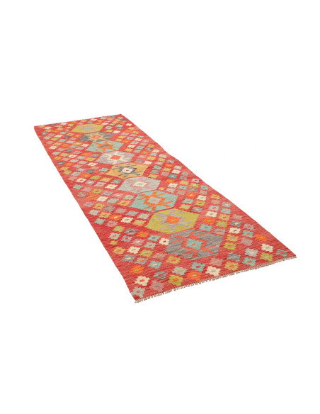 Tappeto Kilim Afghanistan 87x238 Rosso Terracot