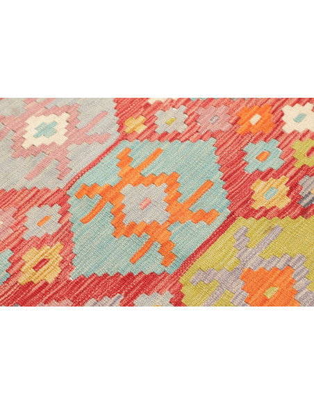 Tappeto Kilim Afghanistan 87x238 Rosso Terracot