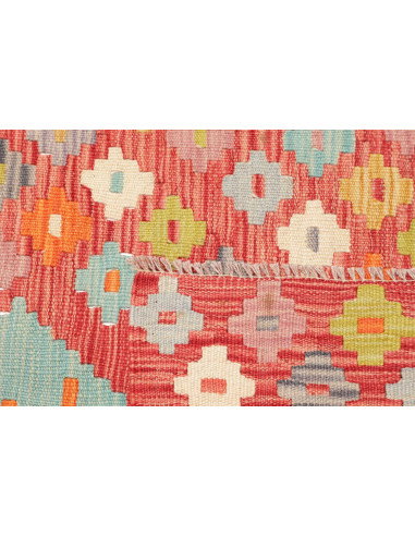 Tappeto Kilim Afghanistan 87x238 Rosso Terracot