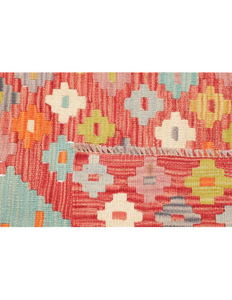 Tappeto Kilim Afghanistan 87x238 Rosso Terracot