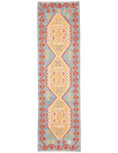 Rug Kilim Afghanistan 73x251 Sky Blue Golden Ye