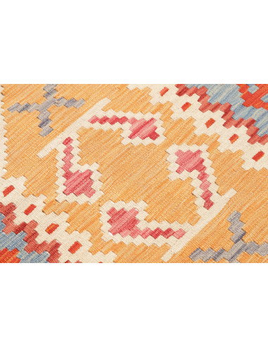Tappeto Kilim Afghanistan 73x251 Azzurro Giallo