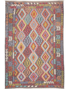 Rug Kilim Afghanistan 200x295 Dark Grey Multico