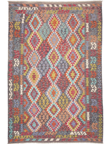 Rug Kilim Afghanistan 200x295 Dark Grey Multico