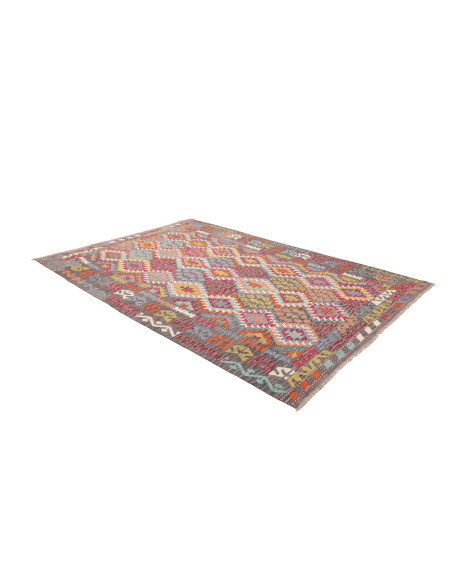 Rug Kilim Afghanistan 200x295 Dark Grey Multico