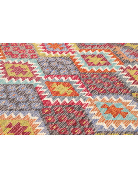 Rug Kilim Afghanistan 200x295 Dark Grey Multico