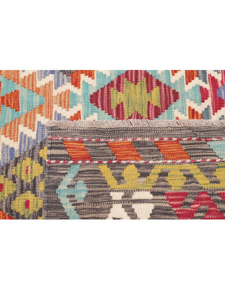 Rug Kilim Afghanistan 200x295 Dark Grey Multico