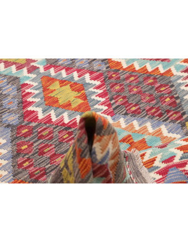 Tappeto Kilim Afghanistan 200x295 Grigio Scuro