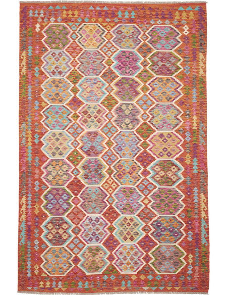 Tappeto Kilim Afghanistan 203x309 Rosso Arancio