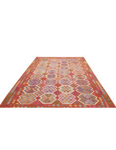 Rug Kilim Afghanistan 203x309 Vivid Red Orange 2