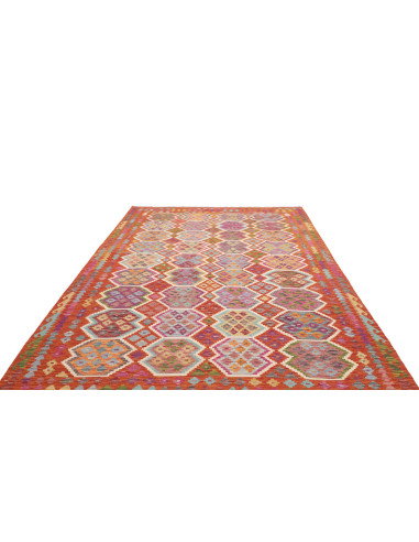 Tappeto Kilim Afghanistan 203x309 Rosso Arancio