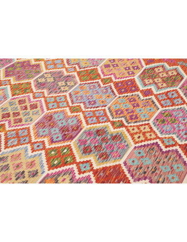 Tappeto Kilim Afghanistan 203x309 Rosso Arancio