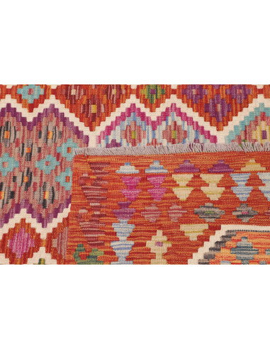 Tappeto Kilim Afghanistan 203x309 Rosso Arancio