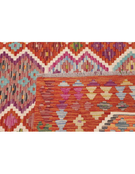 Tappeto Kilim Afghanistan 203x309 Rosso Arancio