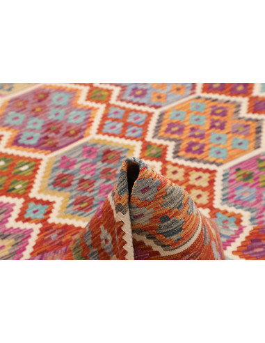 Tappeto Kilim Afghanistan 203x309 Rosso Arancio