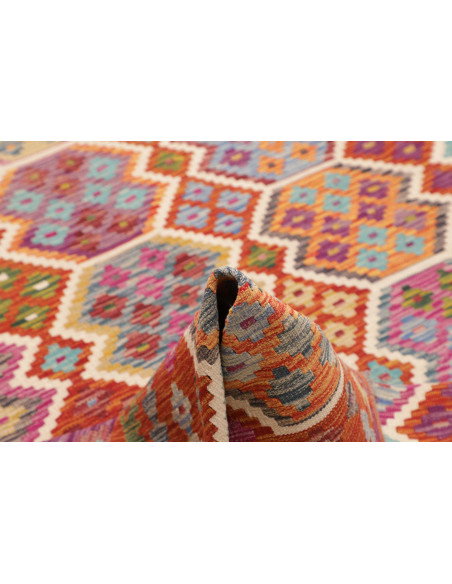Tappeto Kilim Afghanistan 203x309 Rosso Arancio