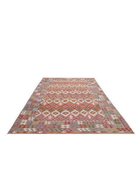Tappeto Kilim Afghanistan 204x292 Blu Grigio La