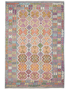 Tappeto Kilim Afghanistan 204x301 Blu Grigio Ar