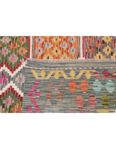 Tappeto Kilim Afghanistan 204x301 Blu Grigio Ar
