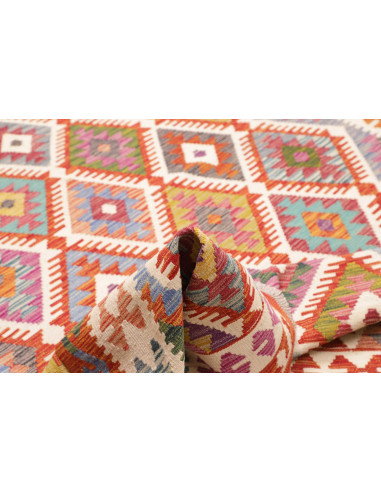 Tappeto Kilim Afghanistan 204x300 Arancio Rosso