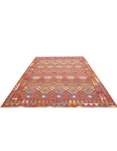 Tappeto Kilim Afghanistan 205x301 Rosso Mattone