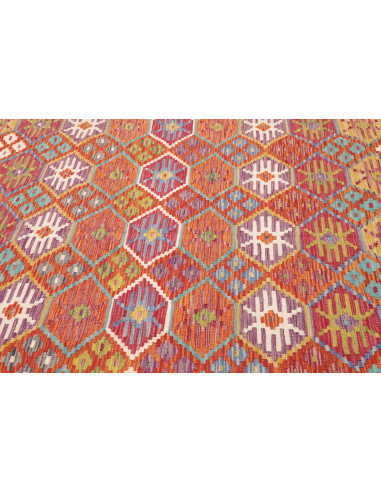 Tappeto Kilim Afghanistan 205x301 Rosso Mattone