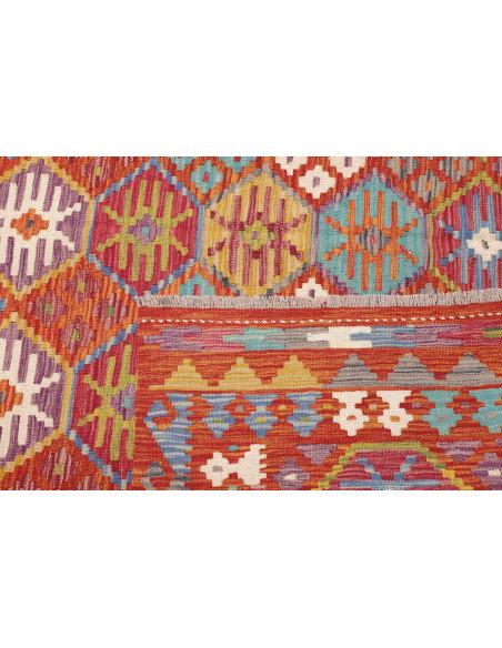 Tappeto Kilim Afghanistan 205x301 Rosso Mattone